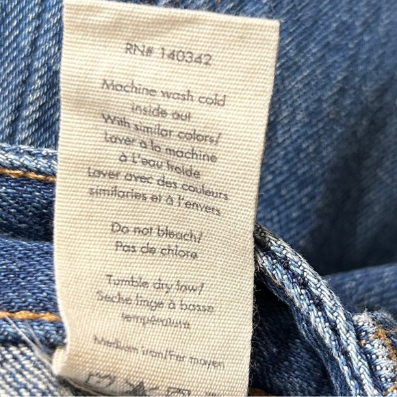 ELIZABETH & JAMES Carmine Button Fly Wide Leg Blue Jeans sz 26 Crop Raw Hem - Picture 8 of 9